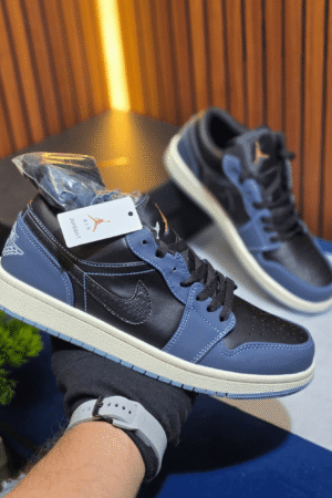 Men Nike Air Jordan 1 Retro Low Navy Black Sneakers Shoes - First Copy