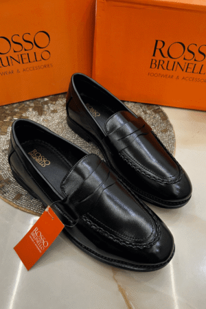Rosso Brunello Men's Leather Moccasins - First Copy